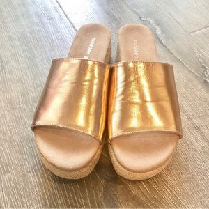 Madden Girl Rose Gold Espadrille Slides
